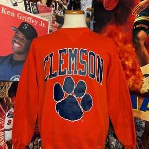 Vintage 90s Clemson Tigers NCAA Crewneck Sweatshirt‎ Russell Athletic Mens Sz XL